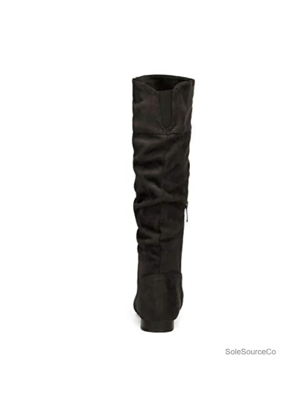 Faux Suede Knee High Pull On Winter Boots with Faux Fur Lining
